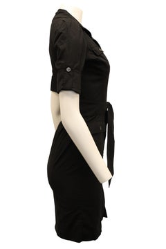 Diane Von Furstenberg Vastago Shirt Dress in Black Cotton