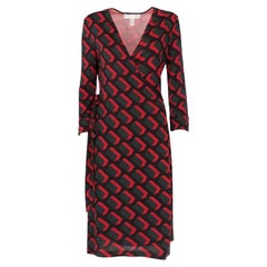 Diane von Fürstenberg Vintage geometric print silk 2000s wraparound dress
