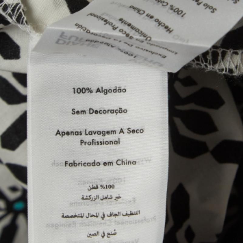 Donna Diane von Furstenberg - Vestito a camicia in cotone con cintura e stampa floreale, bianco, L. in vendita
