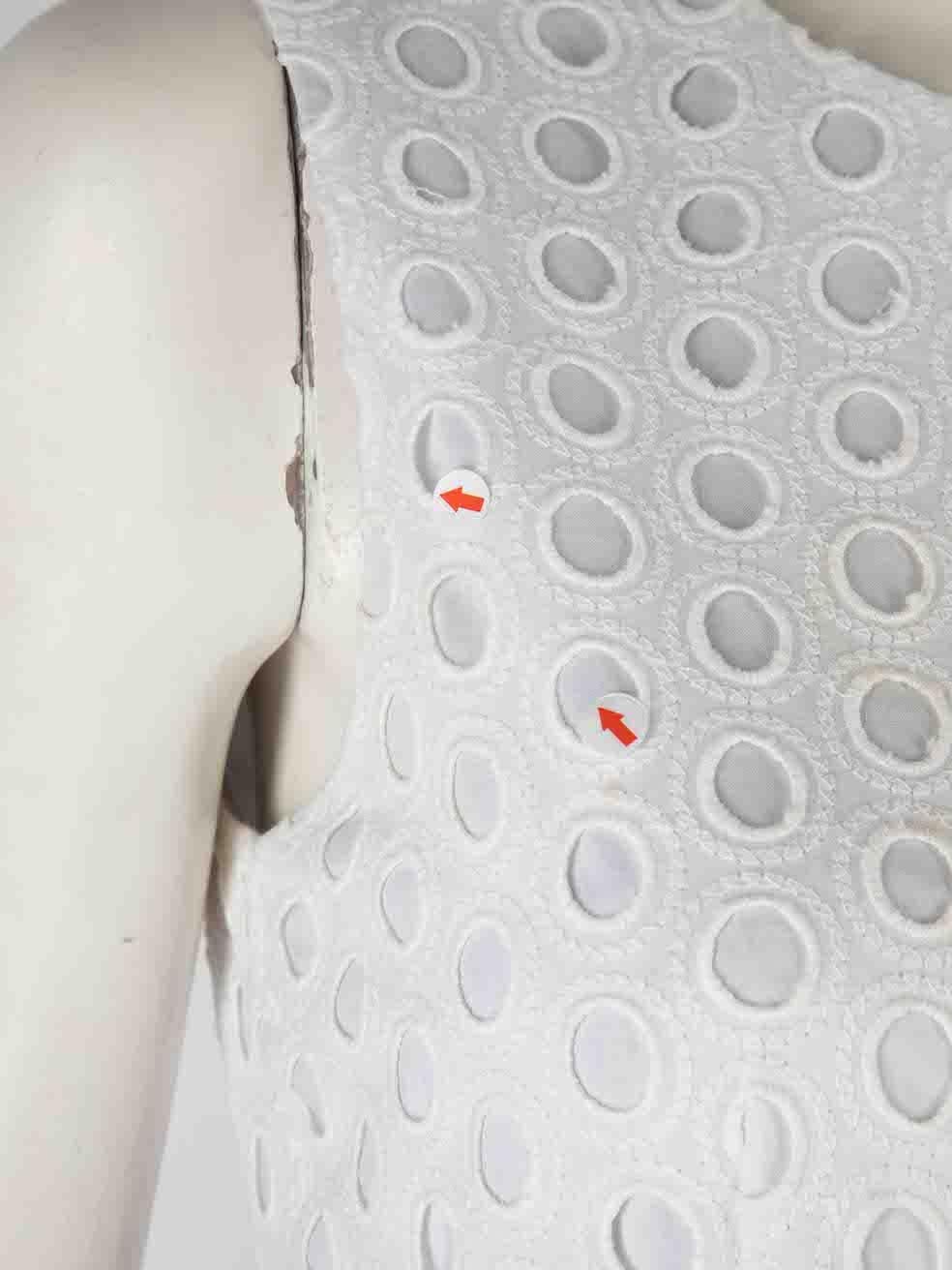 Diane Von Furstenberg - Robe blanche recouverte de dentelle, taille M Bon état - En vente à London, GB