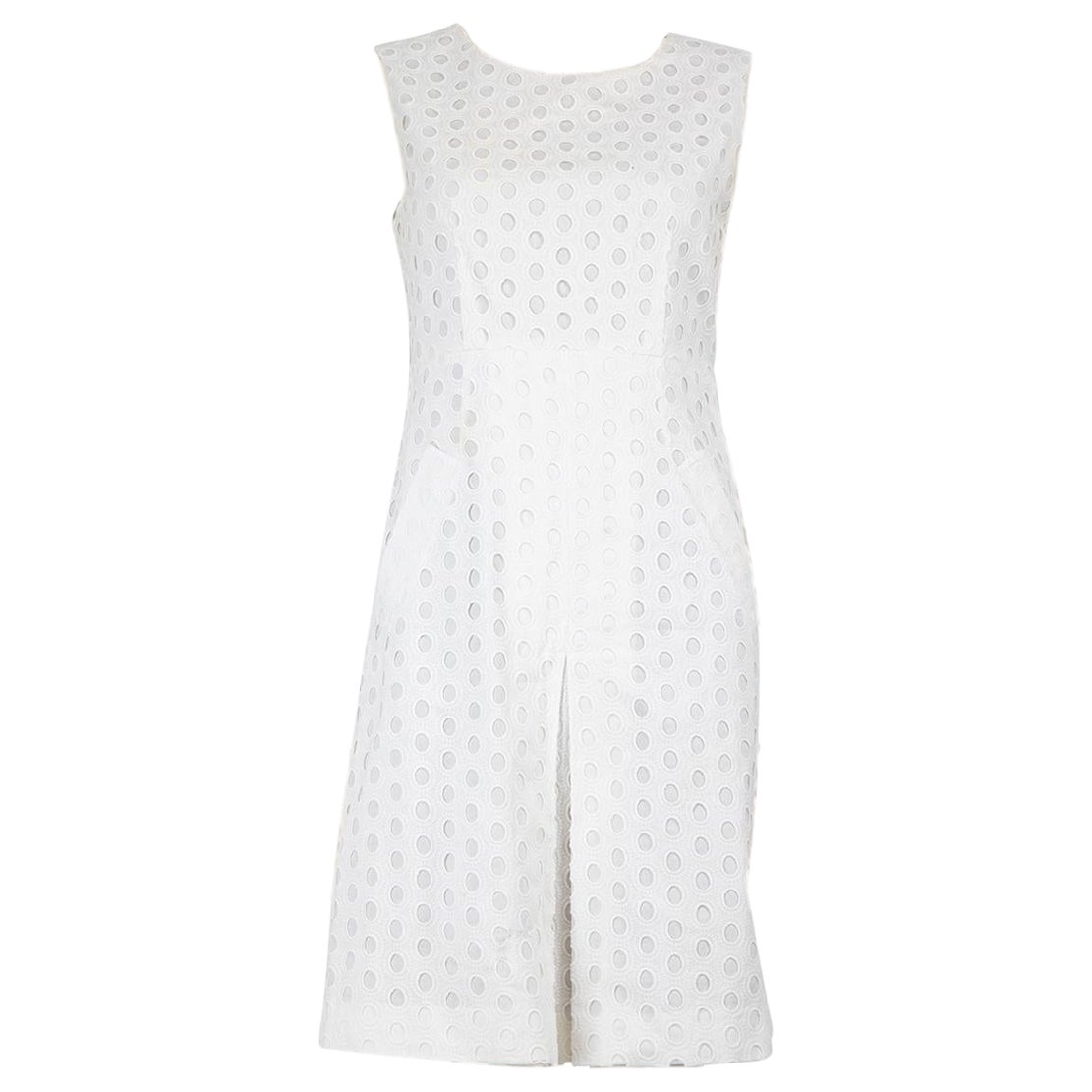 Diane Von Furstenberg - Robe blanche recouverte de dentelle, taille M en vente