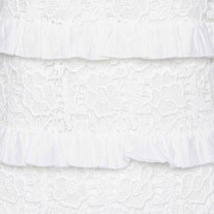 Diane Von Furstenberg White Lace Ruffle Detail Arcelia Dress M