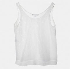 Diane von Furstenberg White Lace Tank Top L