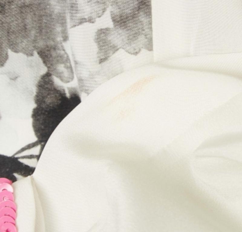 Diane von Furstenberg White/Pink Sequin and Silk Tara Dress S.S. White en vente 1