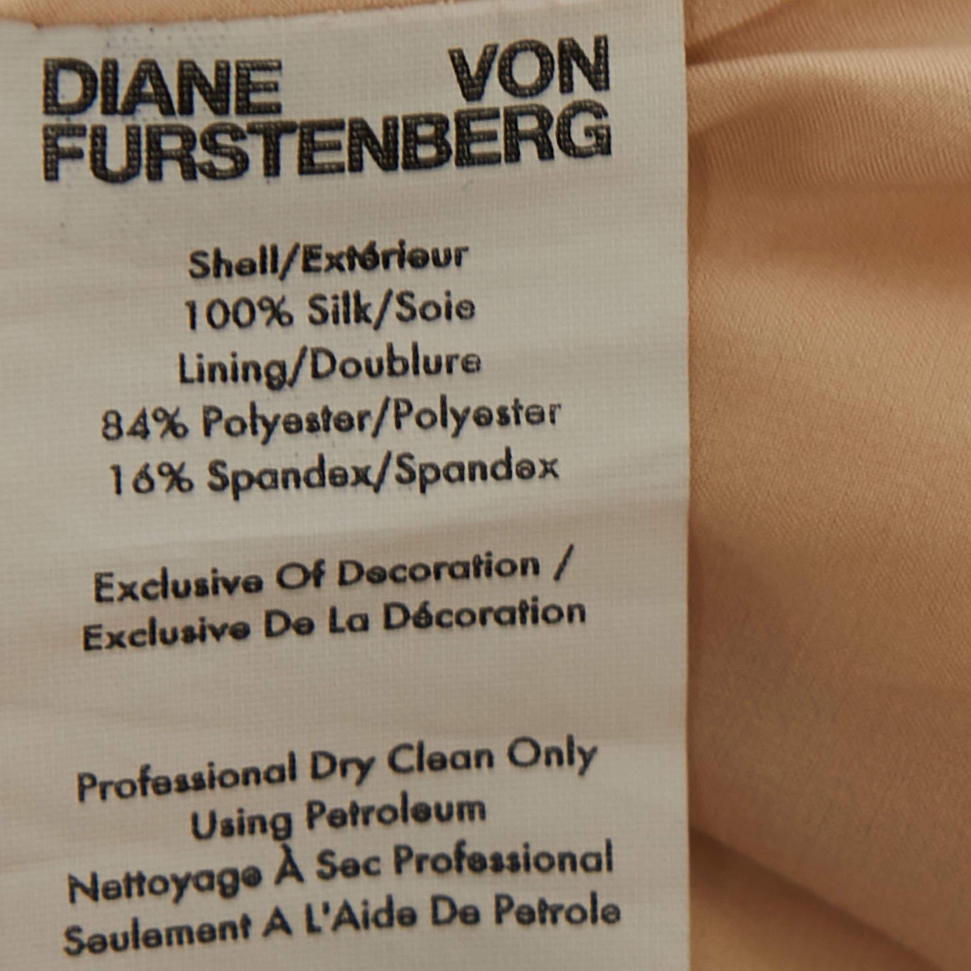 Women's Diane Von Furstenberg White/Pink Sequined One Shoulder Midi Dress M