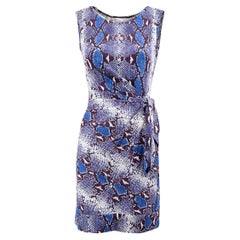 Diane Von Furstenberg Damen-Minikleid mit blauem Schlangenhautmuster