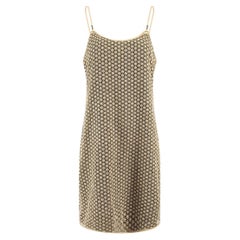 Diane Von Furstenberg Women's Gold Dotted Pattern Mini Dress
