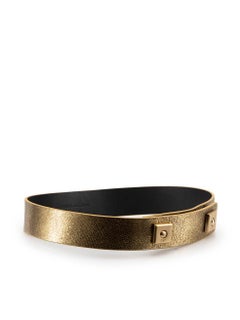 Diane Von Furstenberg Women's Gold Leather Embossed Waist Belt