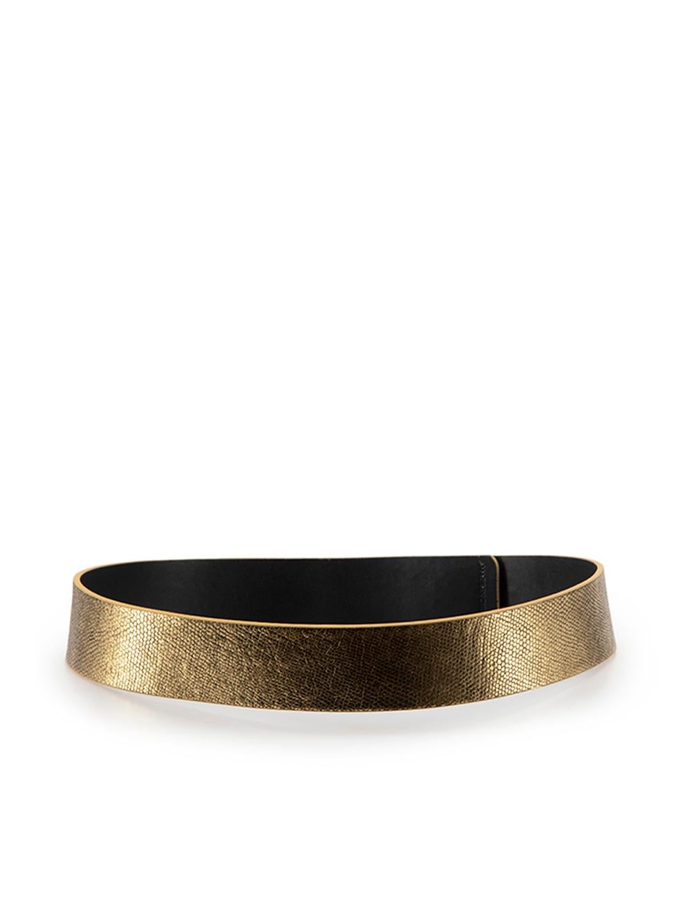 Diane Von Furstenberg Women's Gold Leather Embossed Waist Belt In Good Condition In London, GB