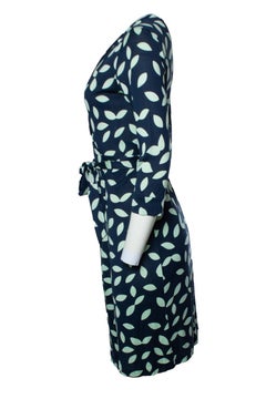 Diane Von Furstenberg, wrap dress in blue and green