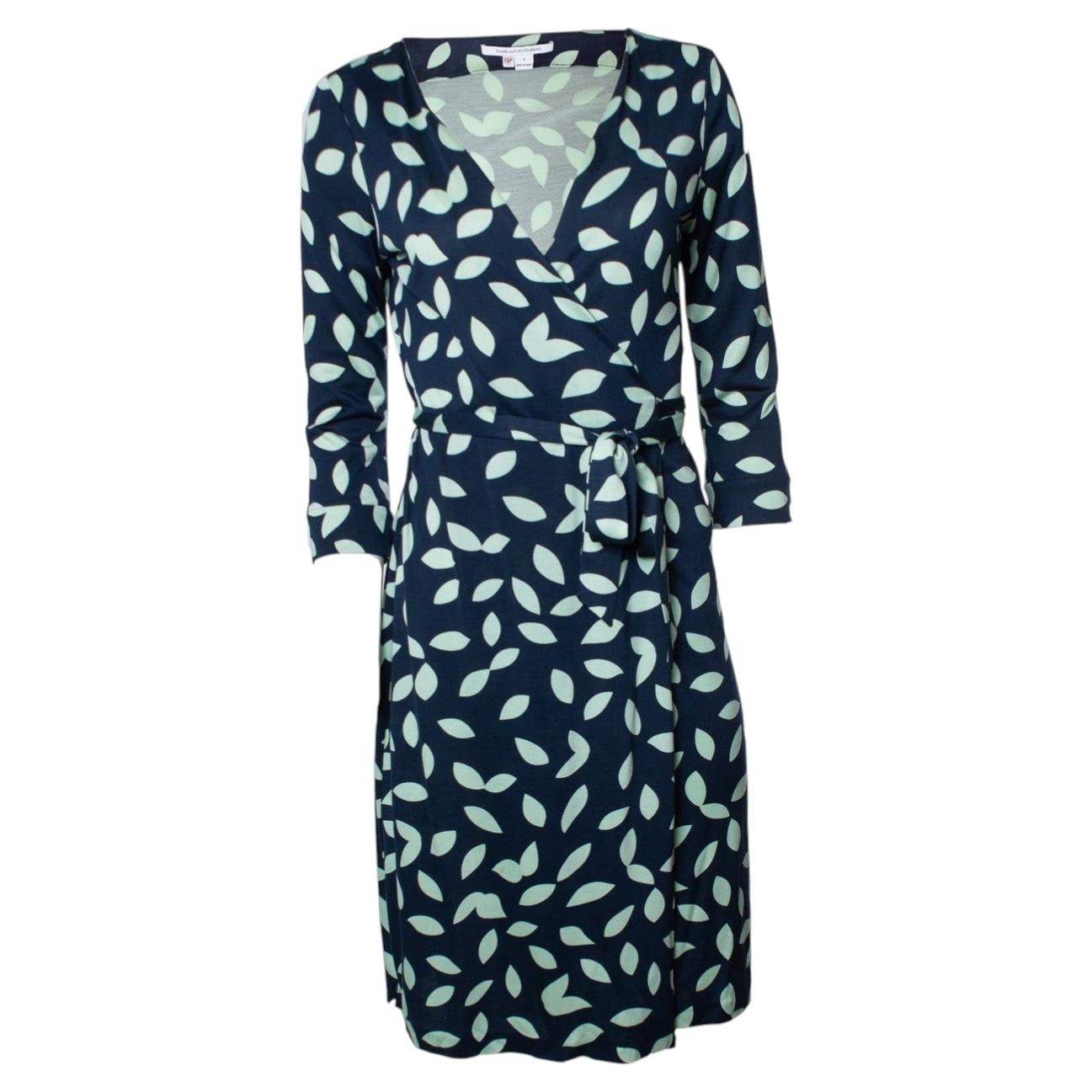 Diane Von Furstenberg, wrap dress in blue and green