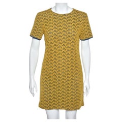 Diane von Furstenberg Vestido amarillo de encaje con forro de contraste M
