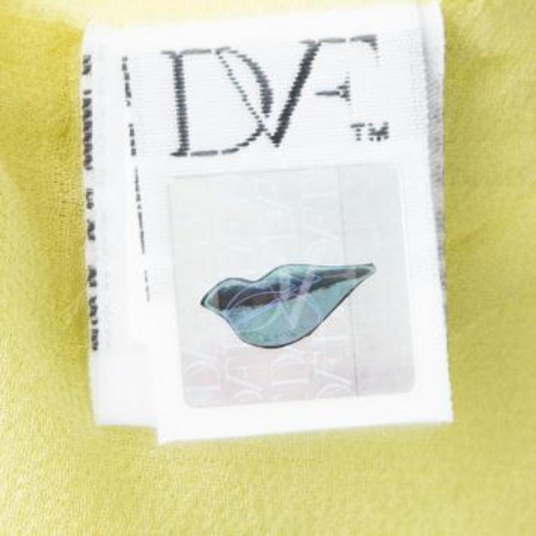 Vert Diane Von Furstenberg Yellow Sleeveless Drop Waist Gagon Dress S en vente