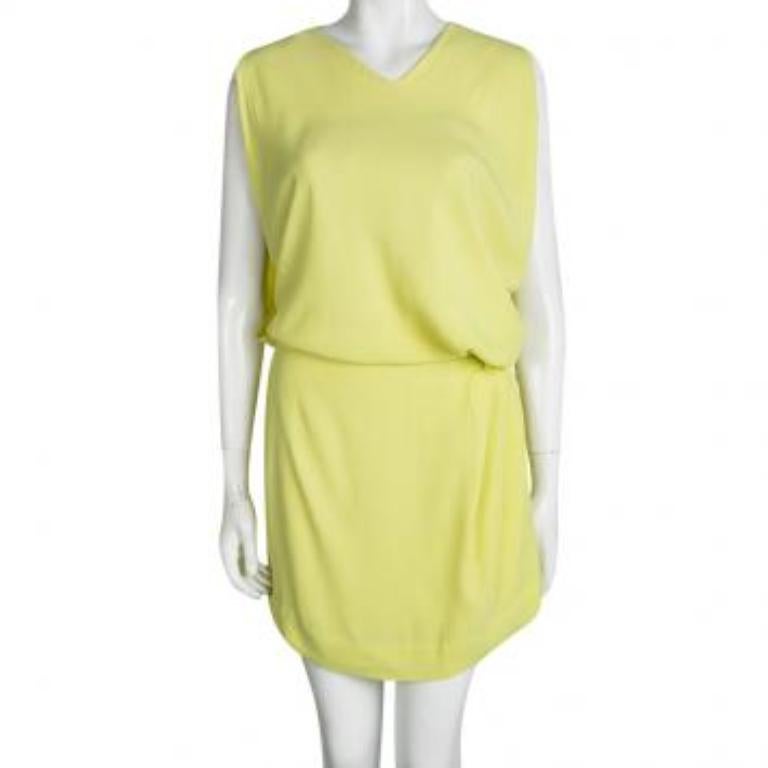 Diane Von Furstenberg Yellow Sleeveless Drop Waist Gagon Dress S Bon état - En vente à Dubai, Al Qouz 2