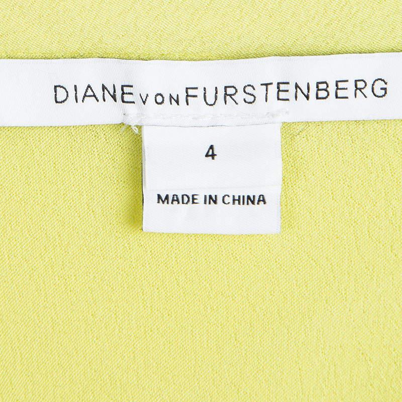 Diane Von Furstenberg Yellow Sleeveless Drop Waist Gagon Dress S 1