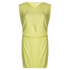 Used Diane Von Furstenberg Yellow Sleeveless Drop Waist Gagon Dress S