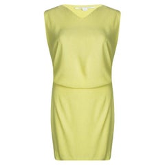 Diane Von Furstenberg Yellow Sleeveless Drop Waist Gagon Dress S