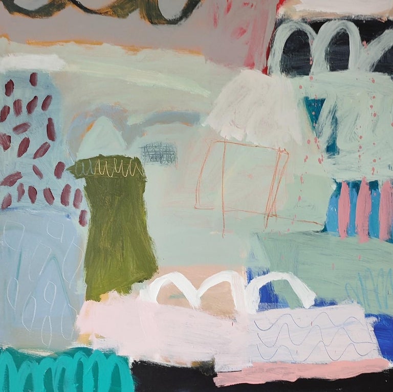 Diane Whalley The time is right, Diane Whalley, Original painting, Abstract geometric art For