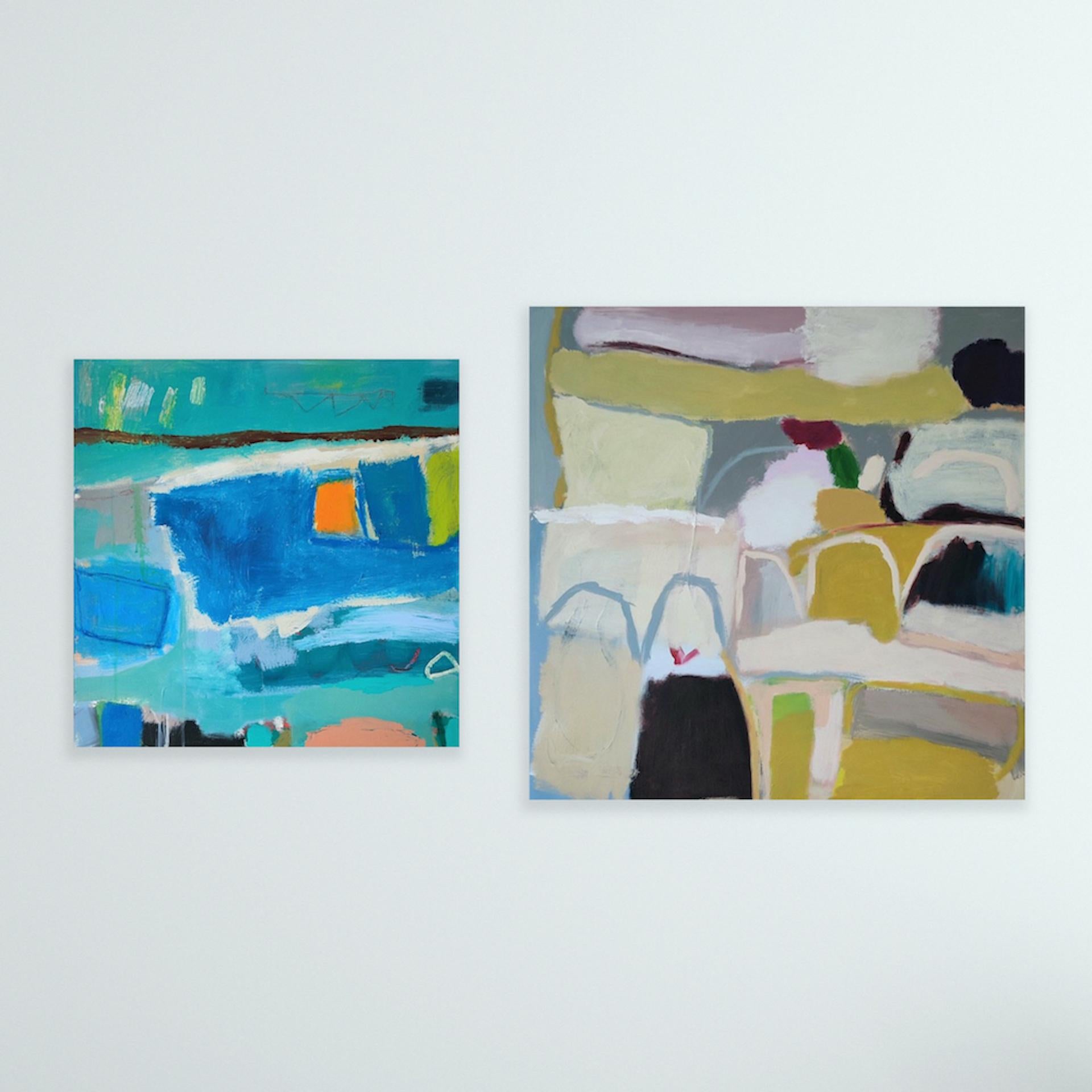 Diane Whalley Abstract Painting - Abstract Diptych