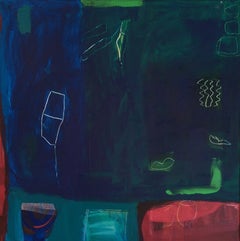 Abstraktes Gemälde "Nights on the Veranda" von Diane Whalley, Original, helle Kunst