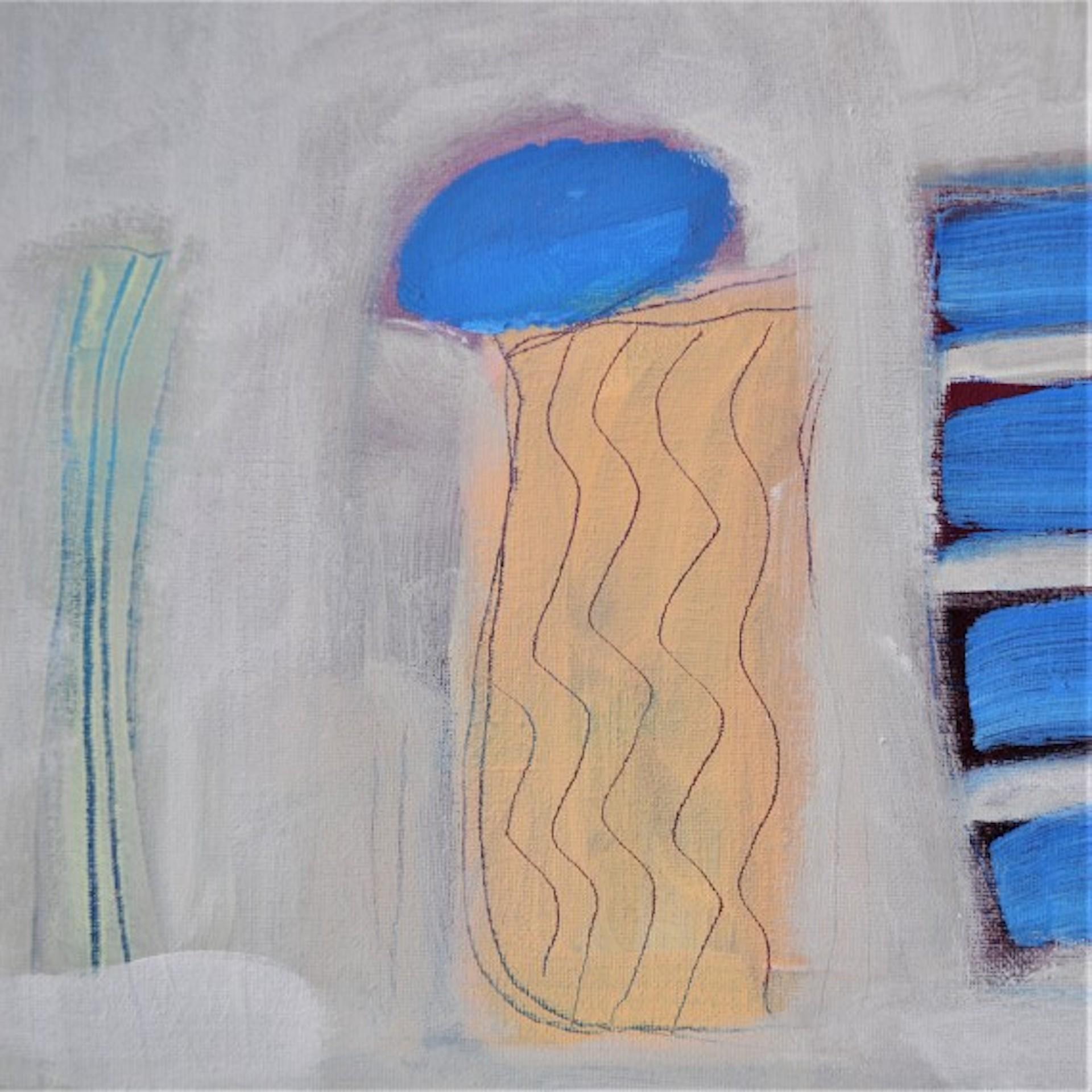Diane Whalley, The Blue Bowl, Original Abstract Painting, Affordable Art For Sale 4