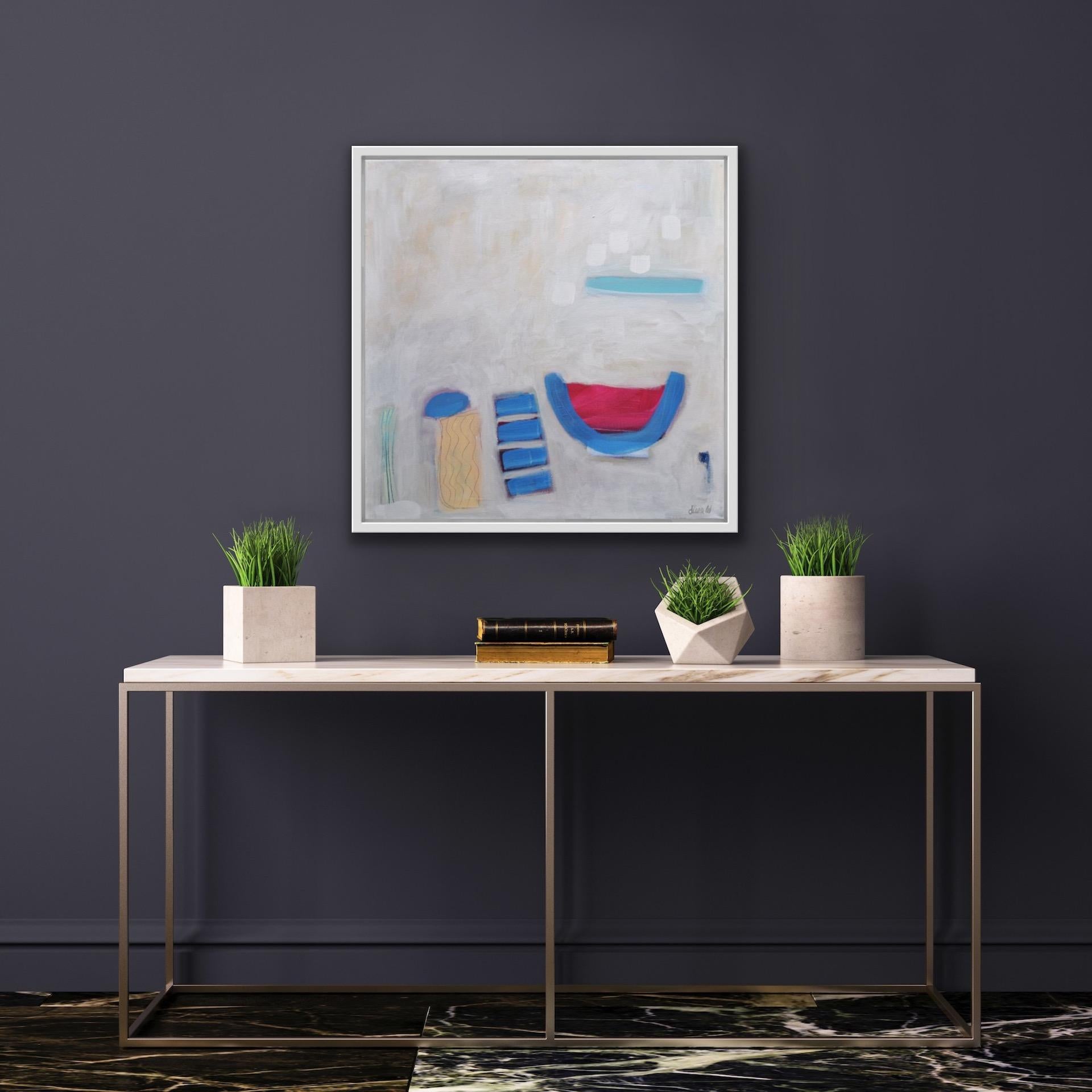 Diane Whalley, The Blue Bowl, Original Abstract Painting, Affordable Art For Sale 1