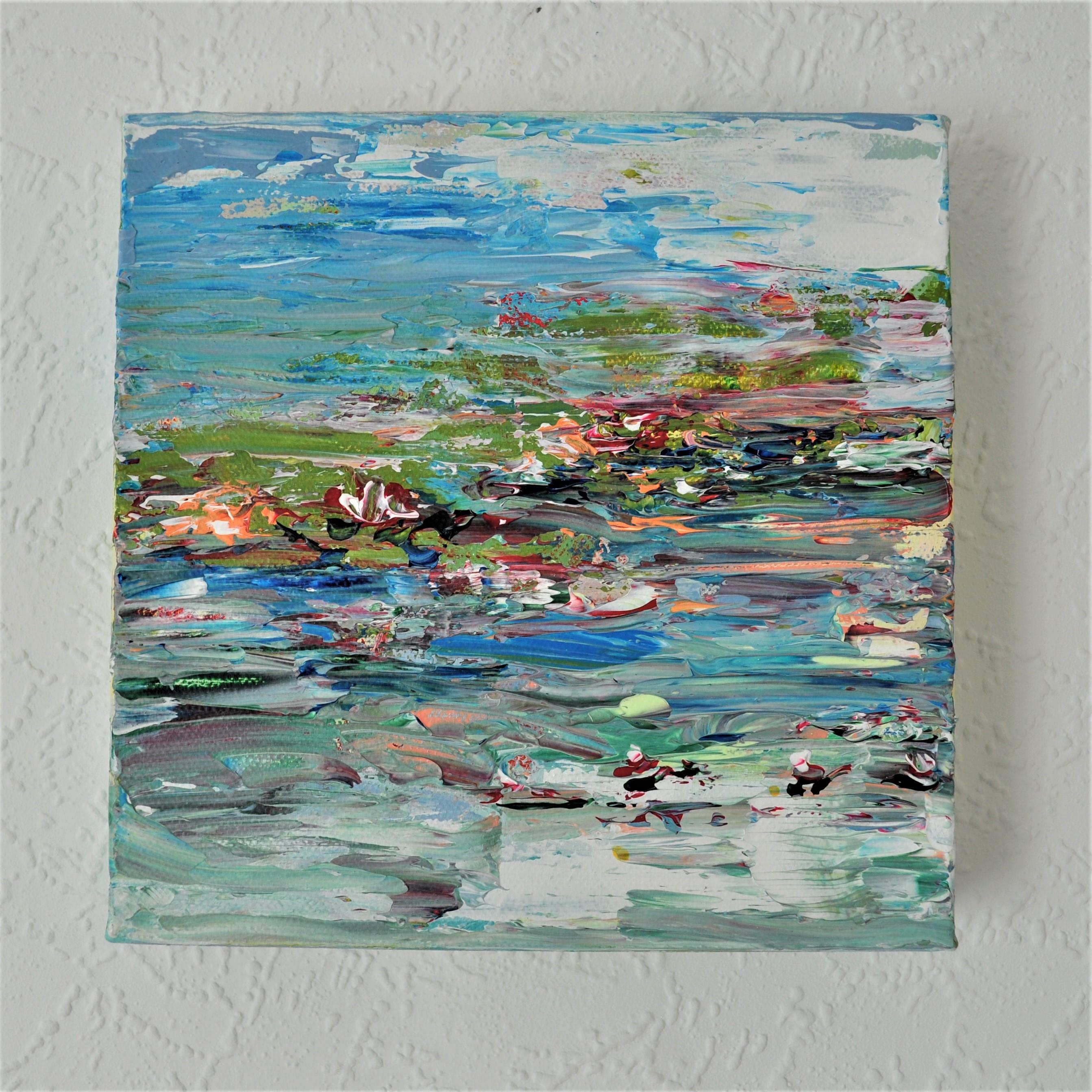 Diane Whalley
The Summer Pond
Acrylic Paint on Canvas
Sold Unframed
(Please note that in situ images are purely an indication of how a piece may look).

The Summer Pond is an original colourful abstract water scene by emerging abstract expressionist