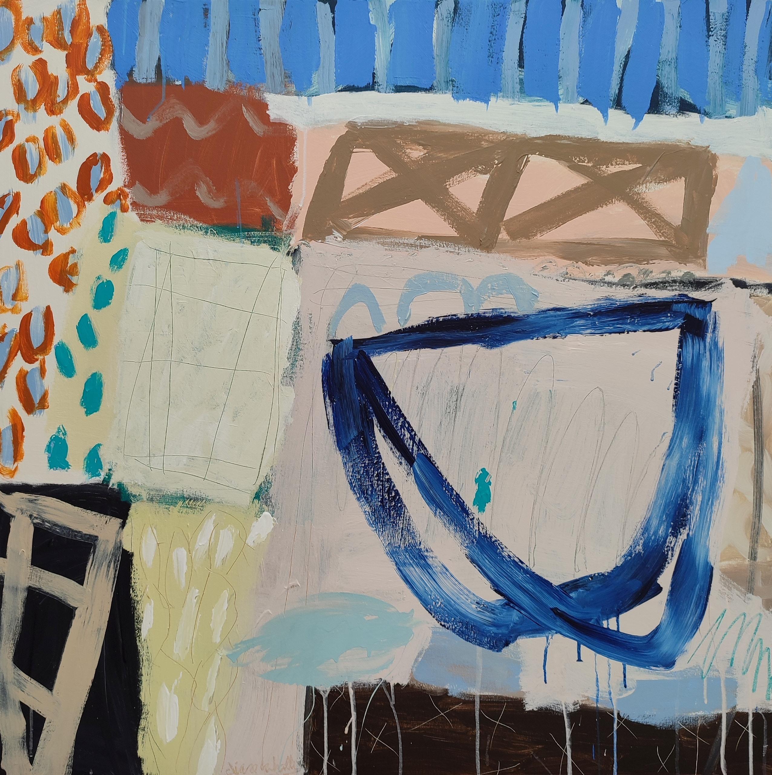 Diane Whalley Landscape Painting – Journey Together, Originalgemälde, Abstrakter Expressionismus, Mittelmeerraumkunst