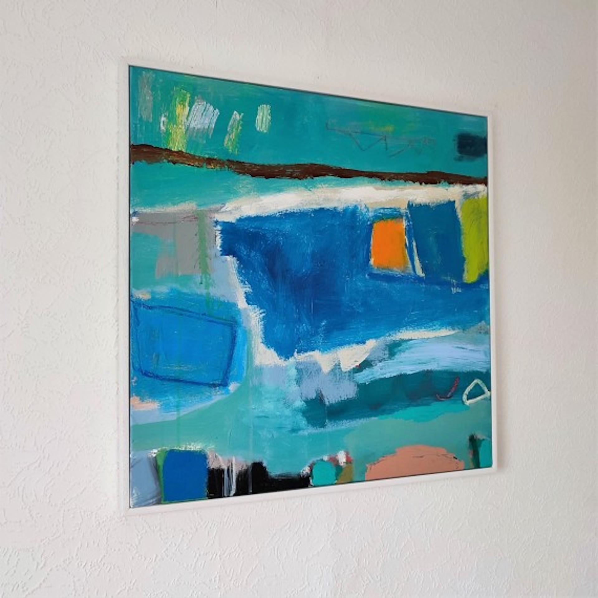 Swimming In Blue, Diane Whalley, Original Abstract Painting, Affordable Artwork 1