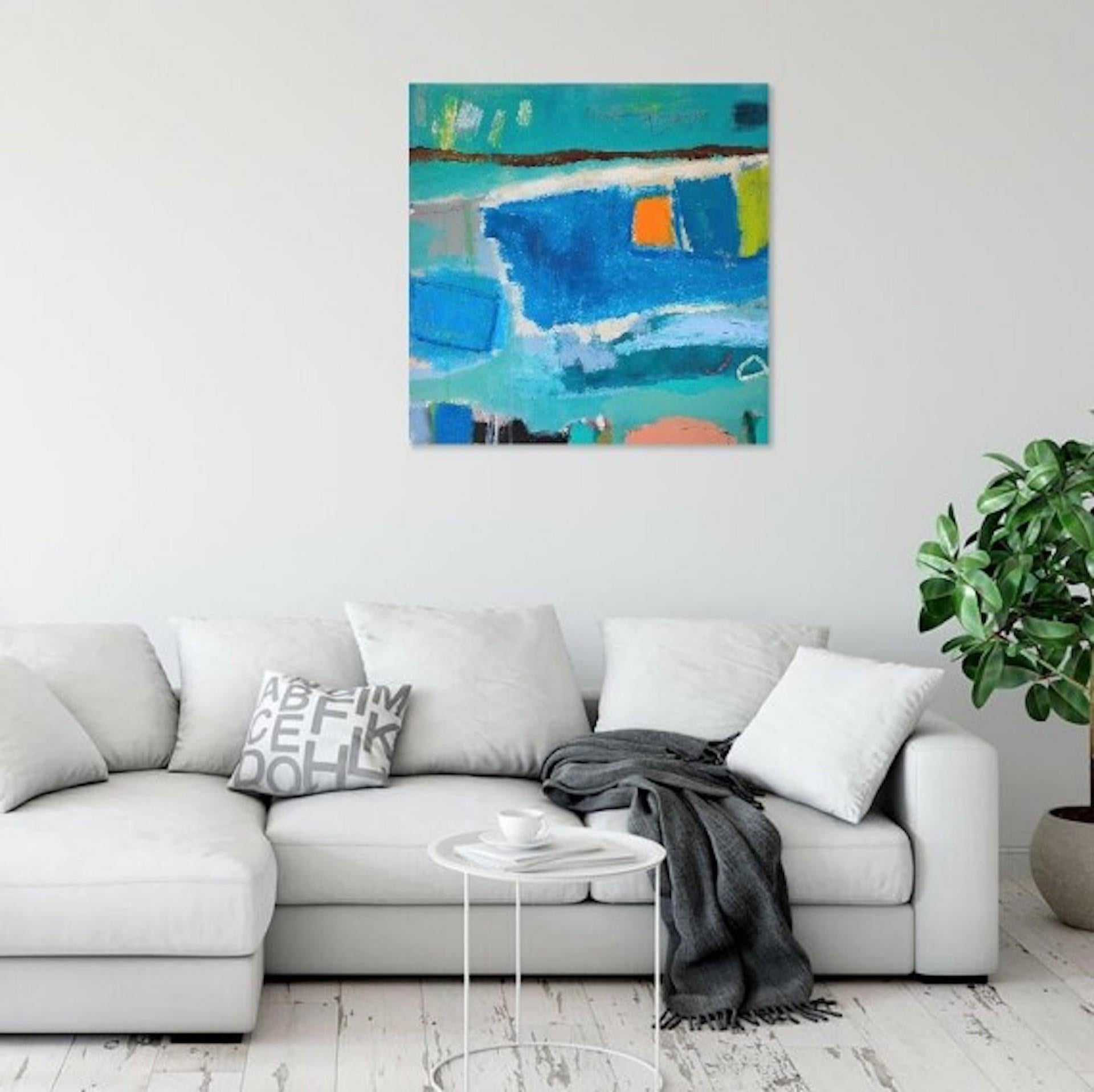 Swimming In Blue, Diane Whalley, Original Abstract Painting, Affordable Artwork 3