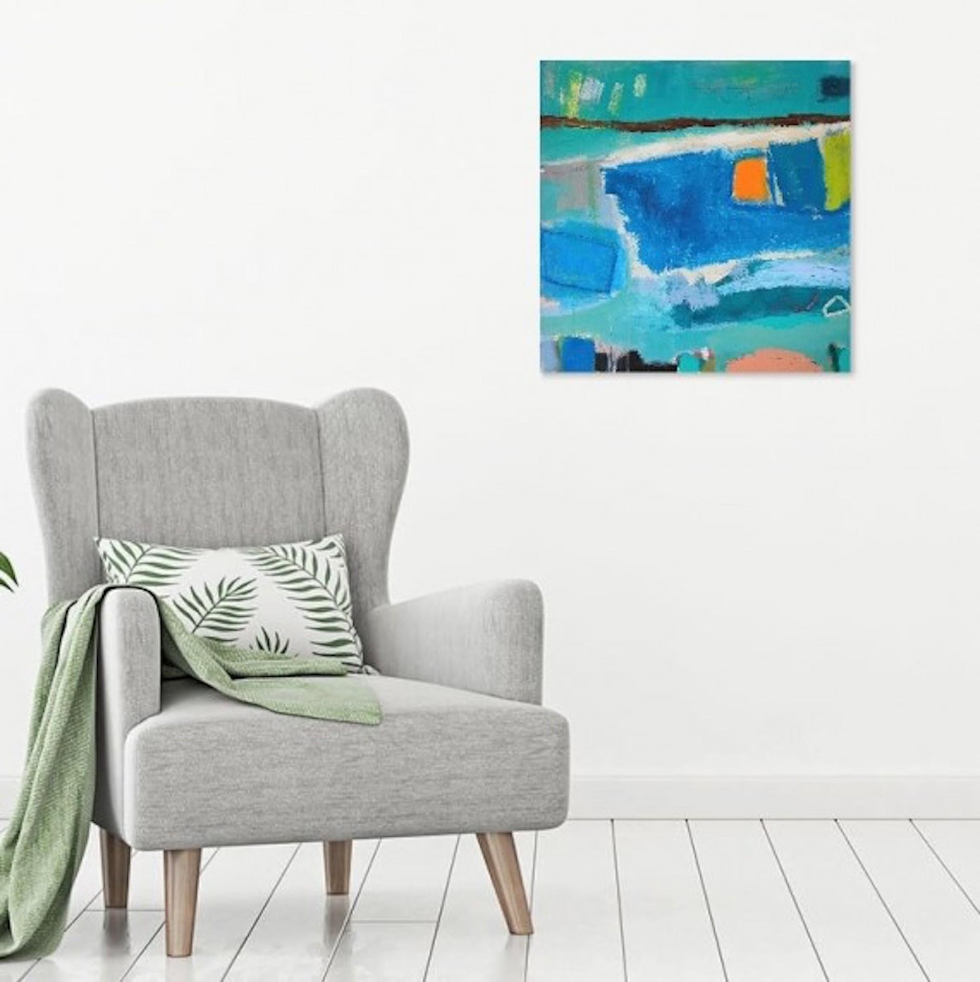 Swimming In Blue, Diane Whalley, Original Abstract Painting, Affordable Artwork 4