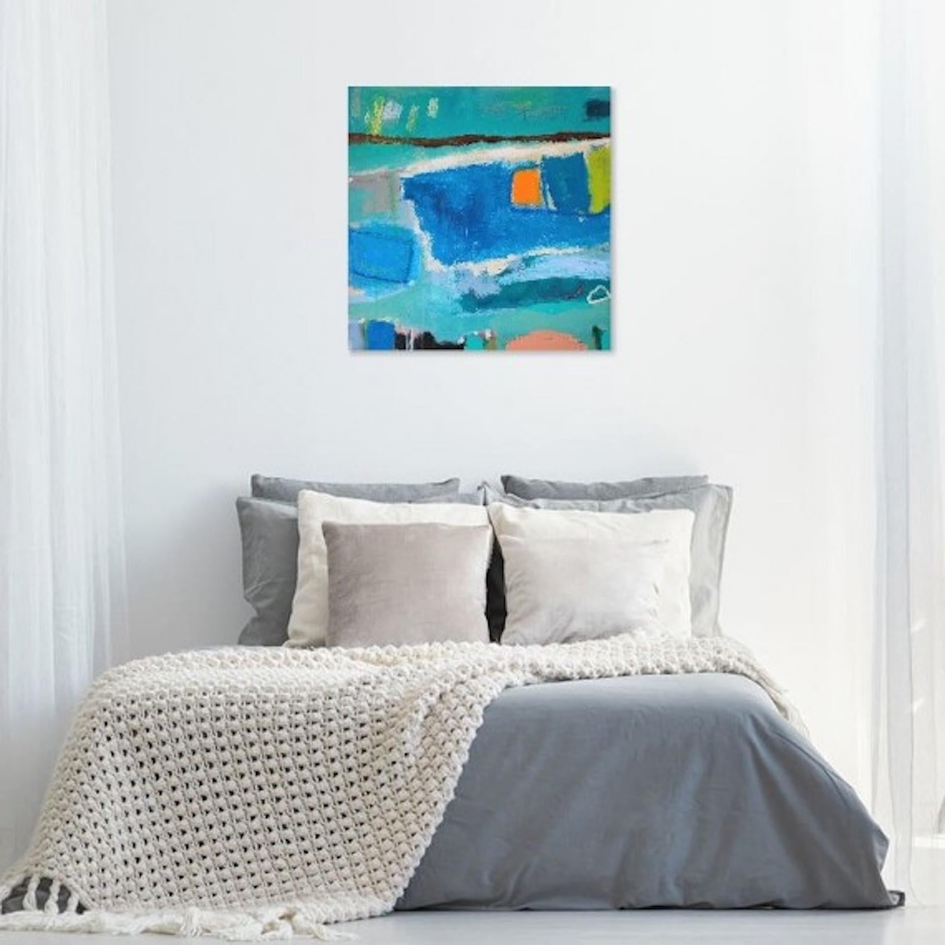 Swimming In Blue, Diane Whalley, Original Abstract Painting, Affordable Artwork 6
