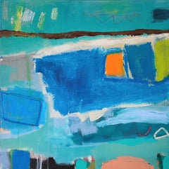 Swimming In Blue, Diane Whalley, Original Abstract Painting, Affordable Artwork
