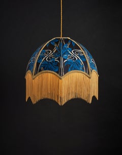 Dianne Paralume blu con frange - Medio (16")