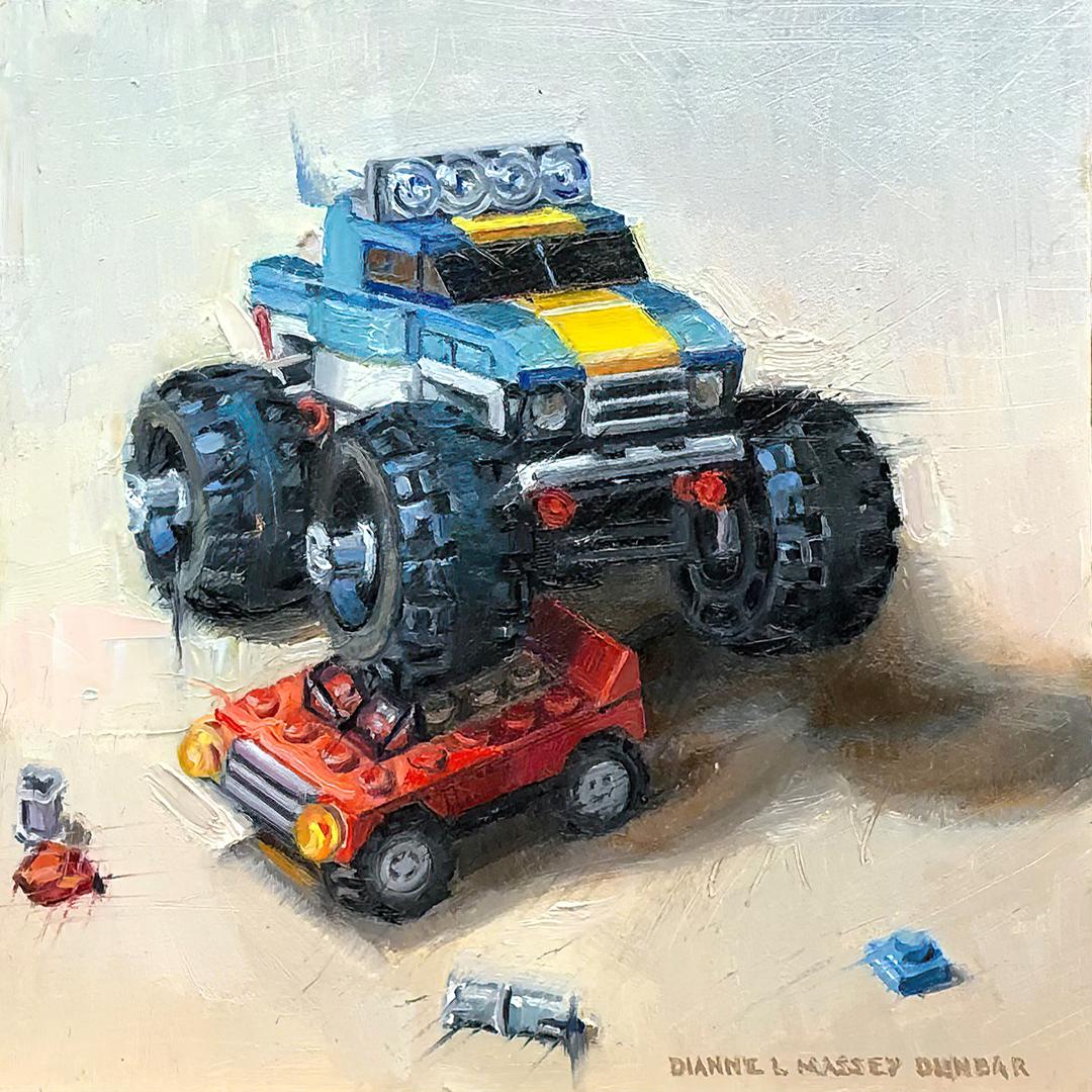 "Monster Truck" (2023) By Dianne L Massey Dunbar, Original Oil Still-Life