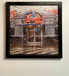"Rain on Windshield: Rosie's Diner II" (2021) By Dianne L Massey Dunbar