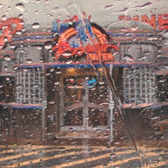 "Rain on Windshield: Rosie's Diner II" (2021) By Dianne L Massey Dunbar
