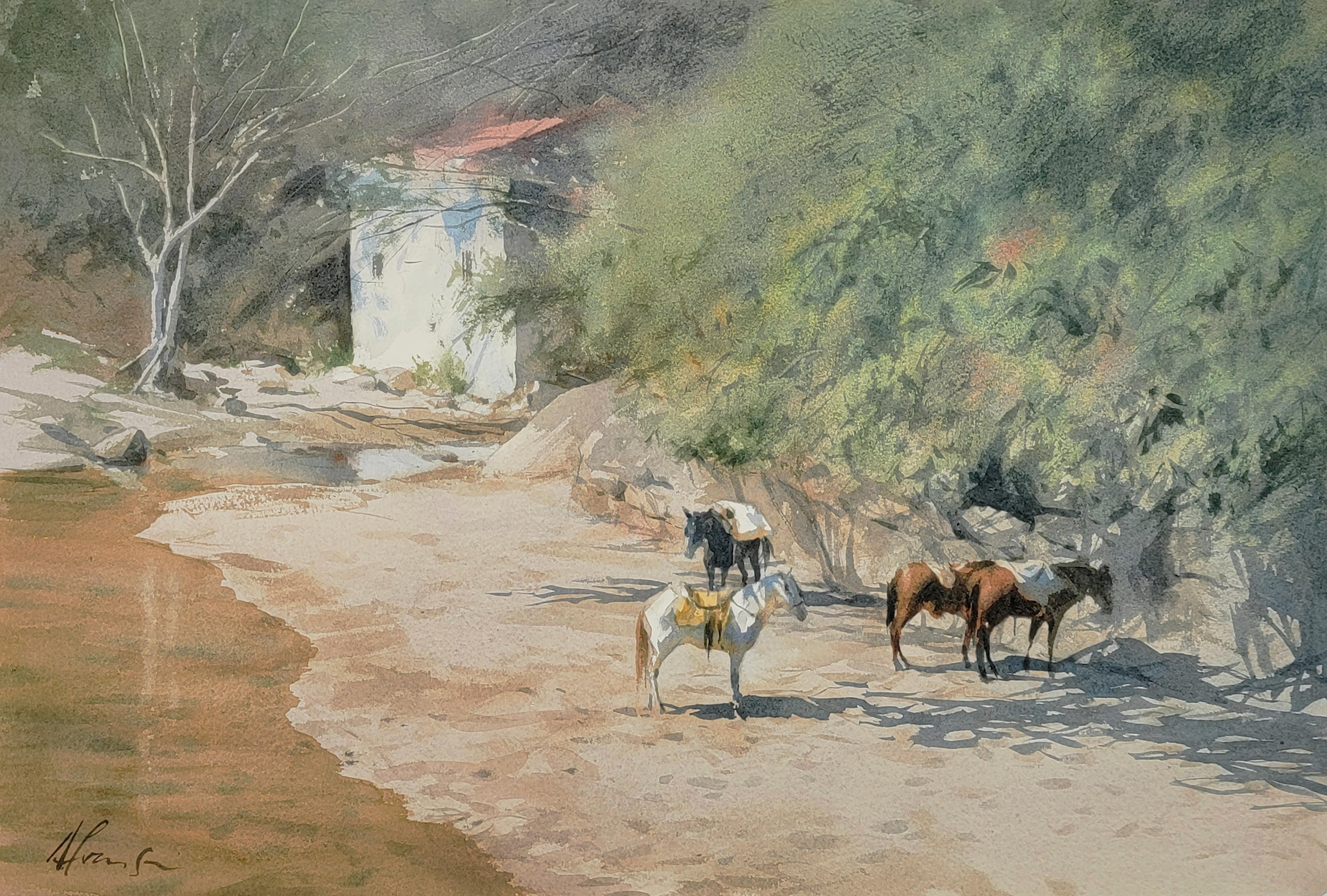 "Beasts of Burden" (2023) By Andy Evansen, Original Watercolor Painting