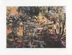 Fantastic garden succulent grotto - Terowie, intaglio colour, landscape print