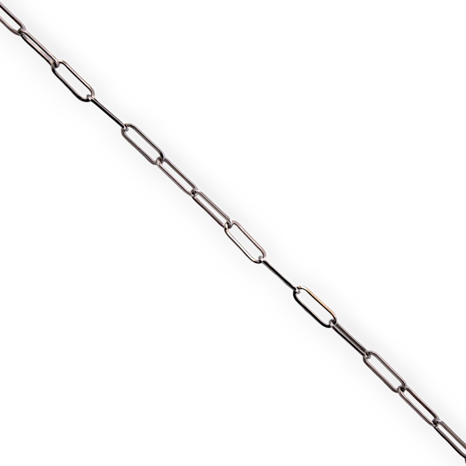 Diantha  18k White Gold Paperclip Chain – 18