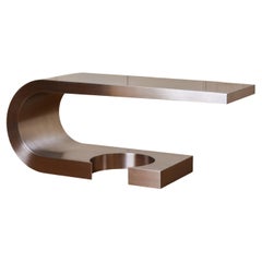 "Diapason" desk in stainless steel by Marzio Cecchi for Studio Most Firenze.