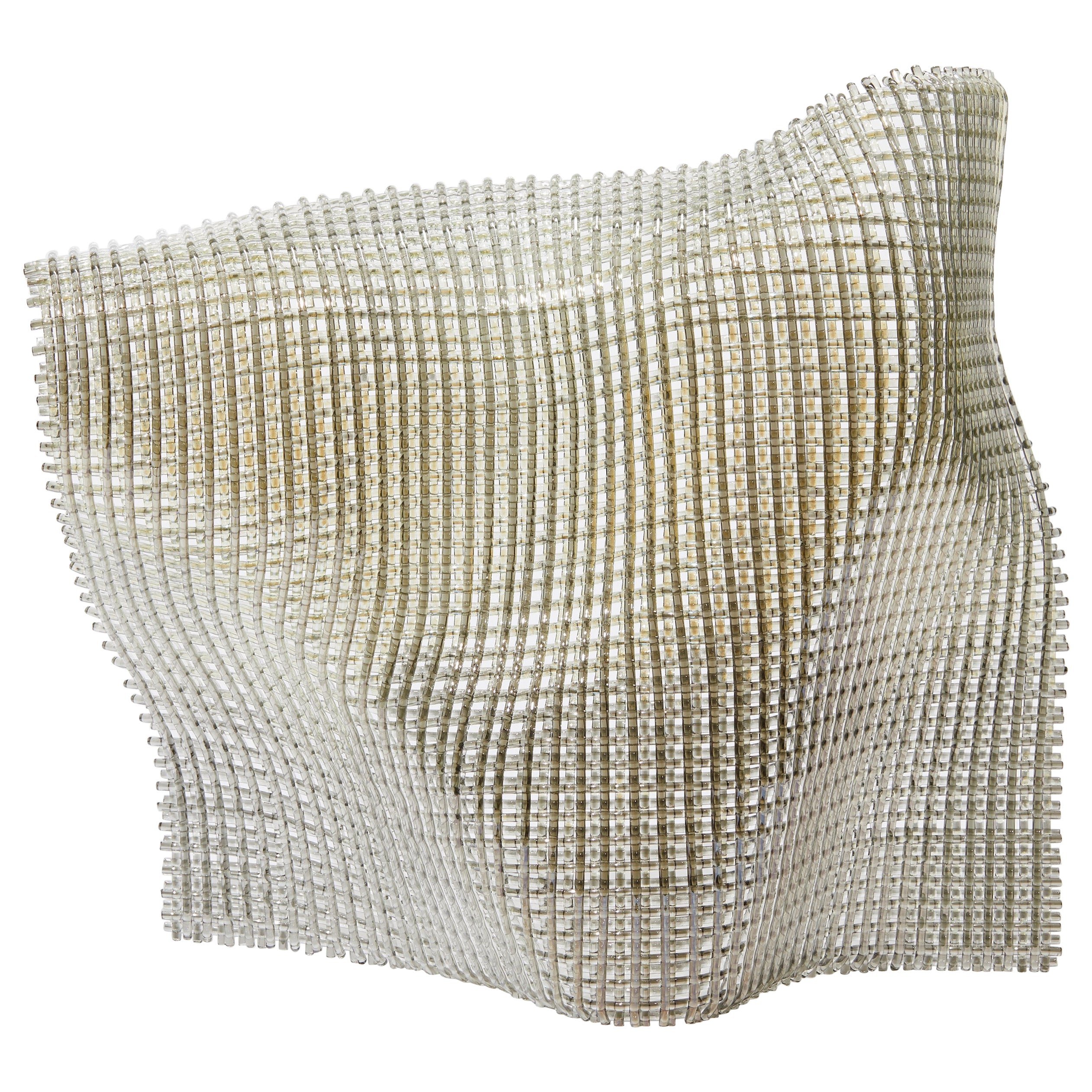 Diaphanous, a standing iridescent woven glass sculpture by Cathryn Shilling For Sale