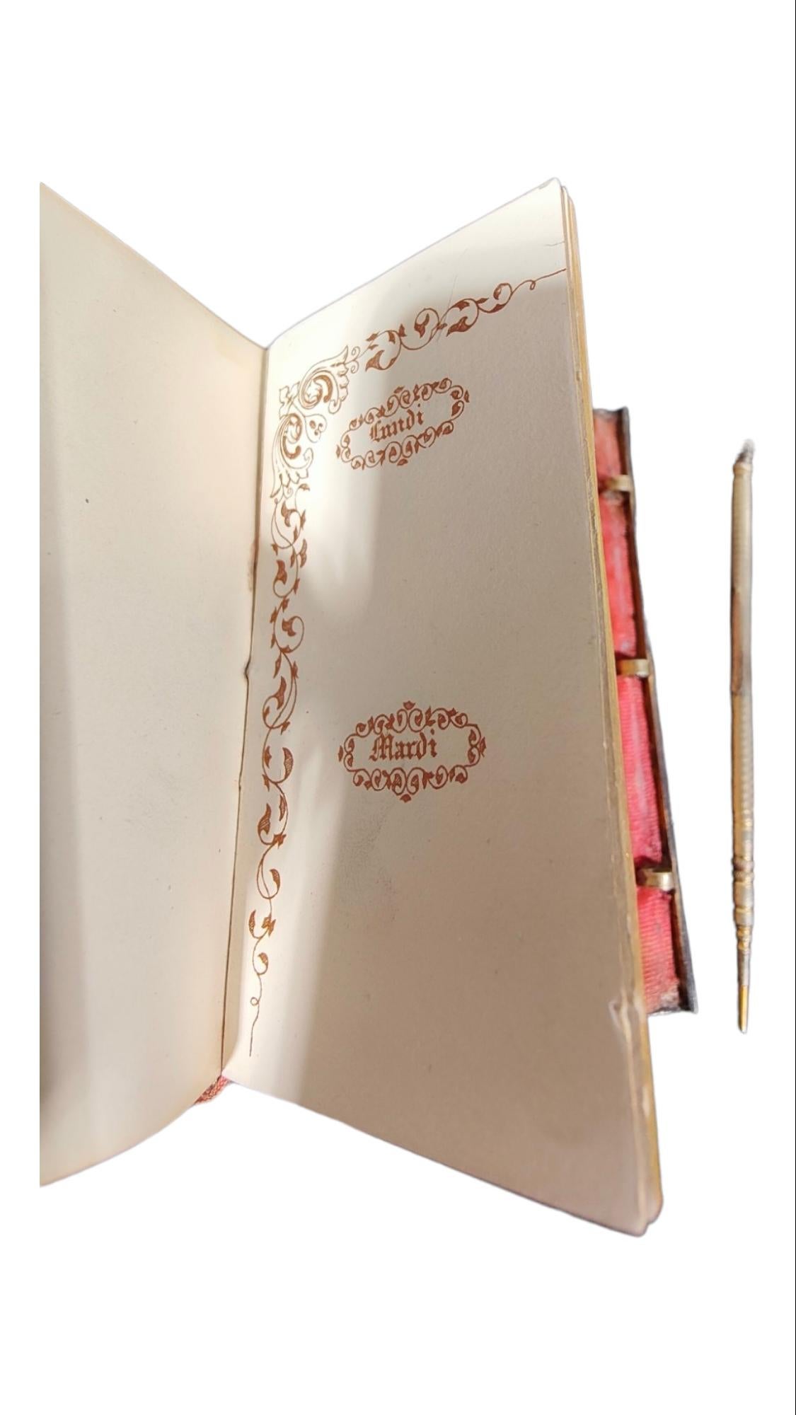 Tagebuch in Silber und Art-Déco-Emaille im Angebot 4