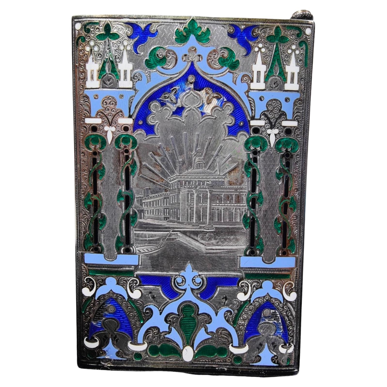 Diary In Silver And Art Deco Enamels For Sale