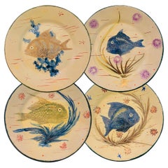 Retro Diaz-Costa Ceramic handpainted plate, set of 4 , circa 1960