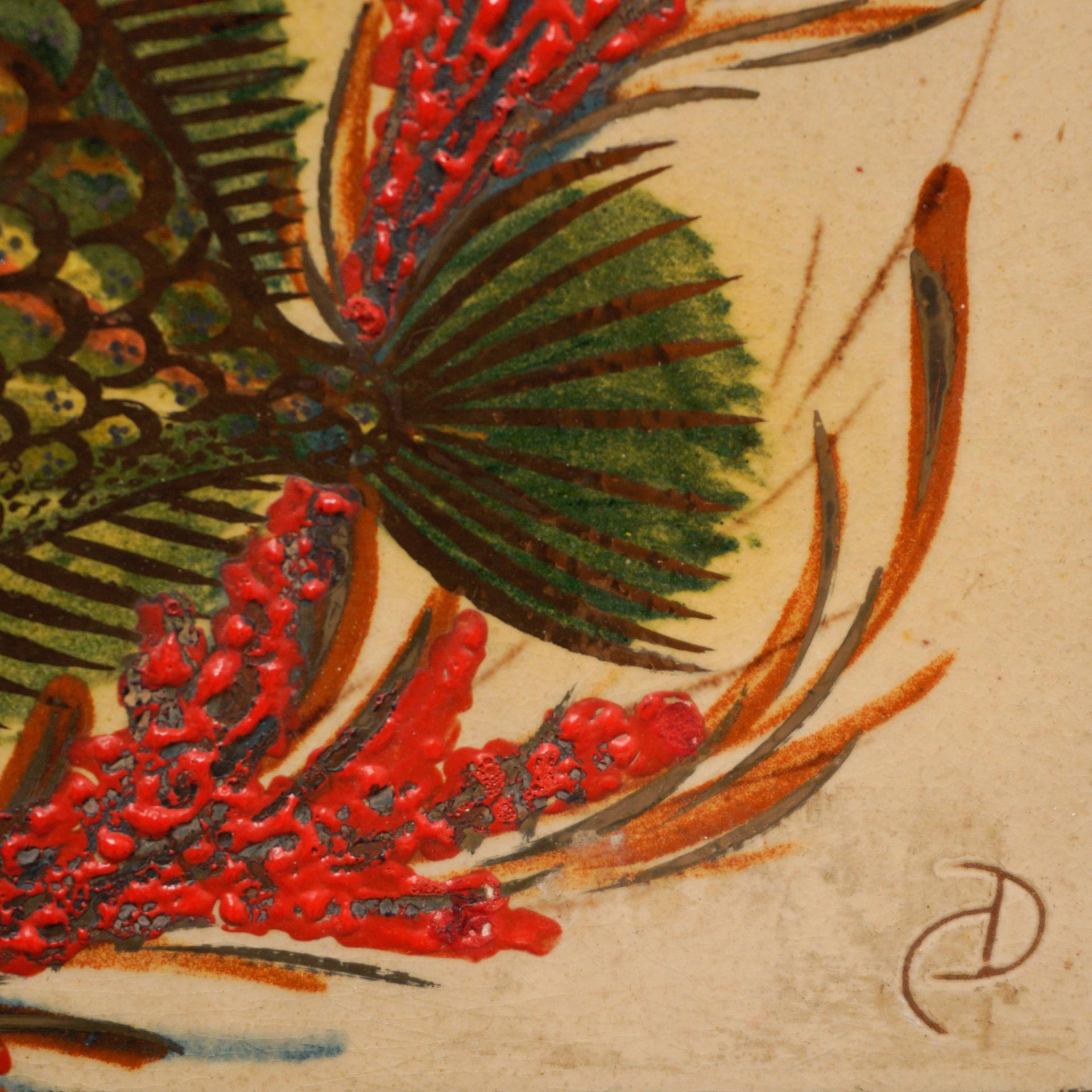 Diaz Costa Ceramic Hand Painted Artwork, circa 1960 For Sale 3