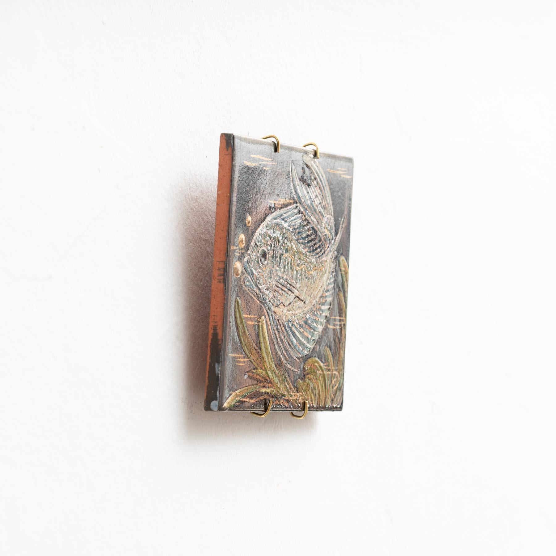Opera d'arte dipinta a mano in ceramica di Diaz Costa, 1960 circa in vendita 4