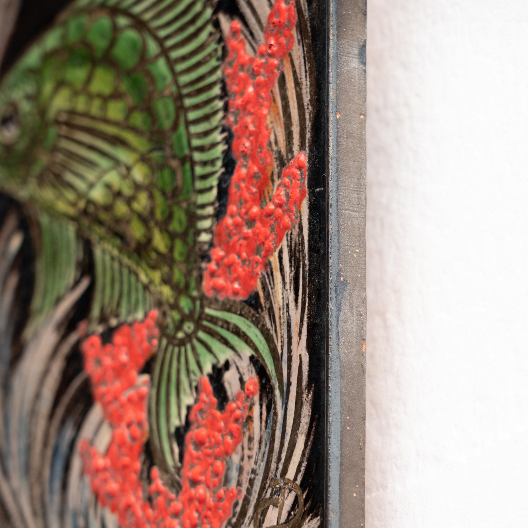 Opera d'arte dipinta a mano in ceramica di Diaz Costa, 1960 circa in vendita 4