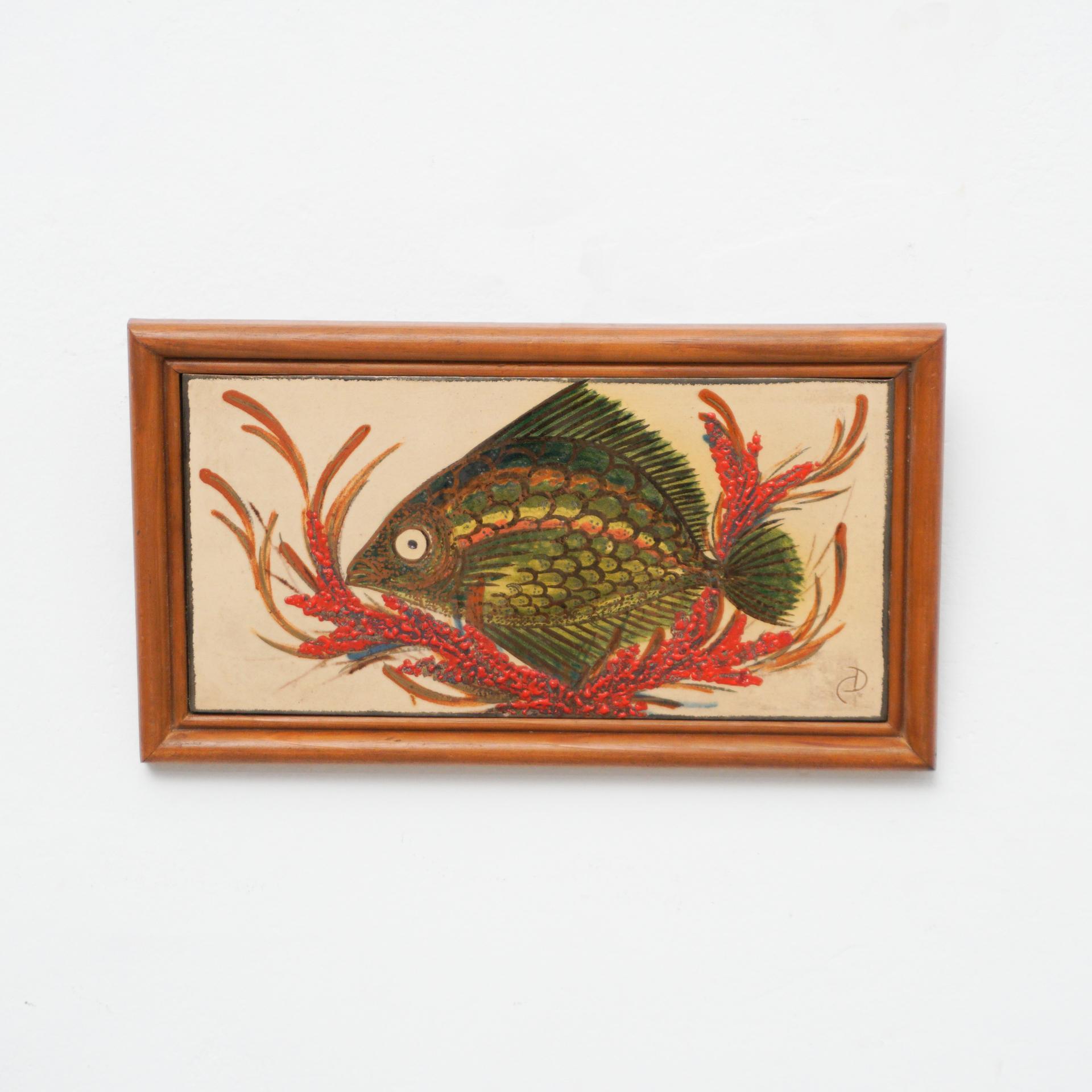 Diaz Costa Ceramic Hand Painted Artwork, circa 1960 6
