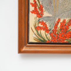 Diaz Costa Ceramic Hand Painted Artwork, circa 1960